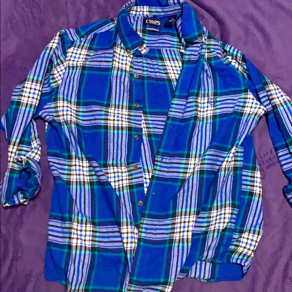 Vibrant blue flannel